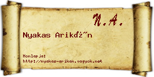 Nyakas Arikán névjegykártya